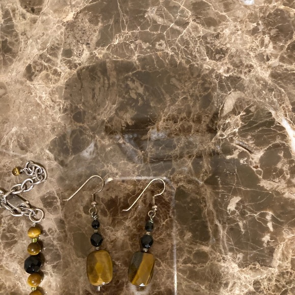 Necklace - Tiger’s eye necklace and matching earrings - Picture 4 of 4